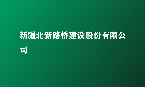 新疆北新路桥建设股份有限公司