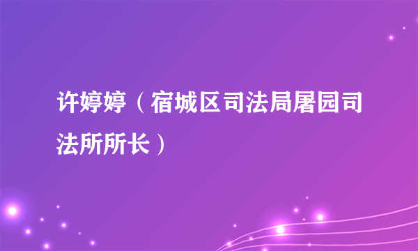 许婷婷（宿城区司法局屠园司法所所长）