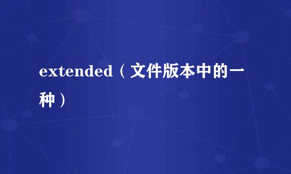 extended（文件版本中的一种）