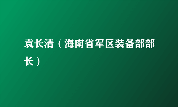 袁长清（海南省军区装备部部长）