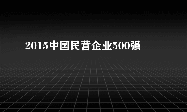 2015中国民营企业500强