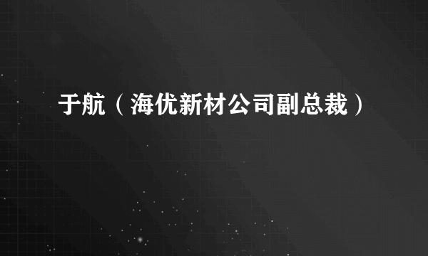 于航（海优新材公司副总裁）