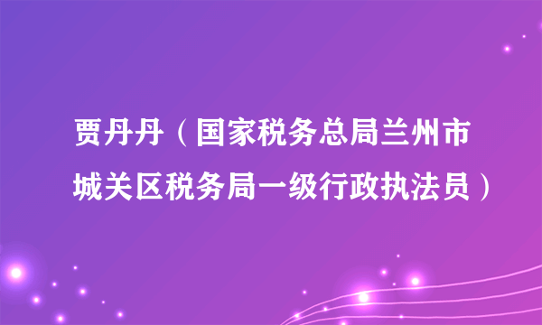 贾丹丹（国家税务总局兰州市城关区税务局一级行政执法员）