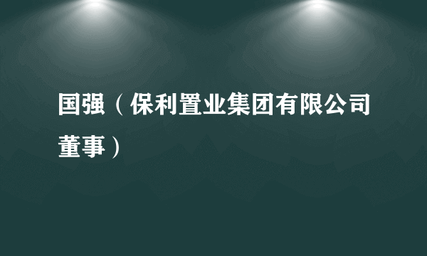 国强（保利置业集团有限公司董事）