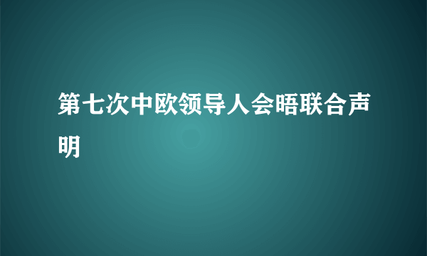 第七次中欧领导人会晤联合声明