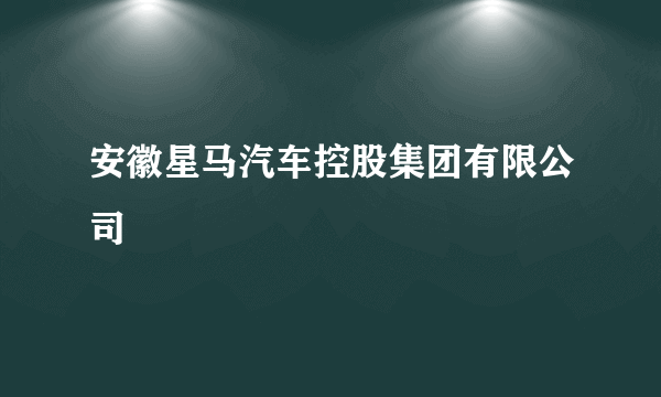 安徽星马汽车控股集团有限公司