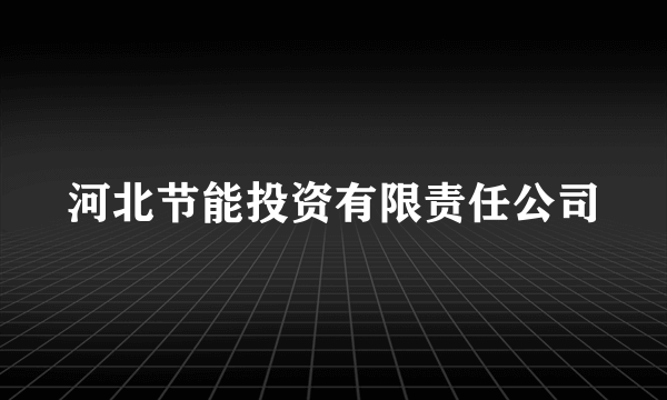 河北节能投资有限责任公司