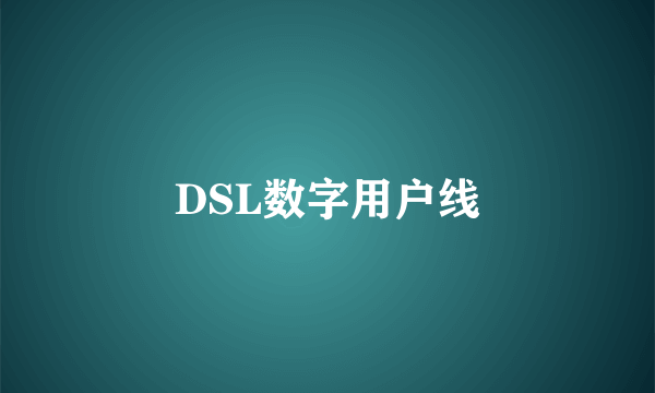 DSL数字用户线