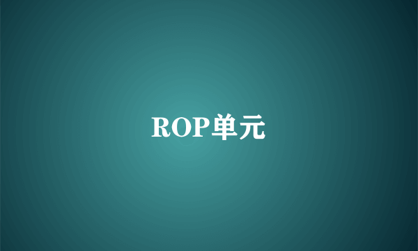 ROP单元