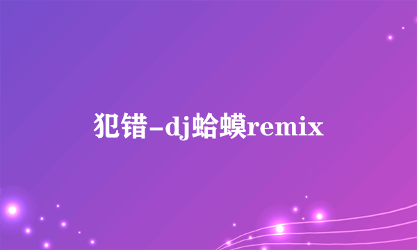 犯错-dj蛤蟆remix