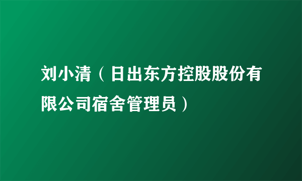 刘小清（日出东方控股股份有限公司宿舍管理员）