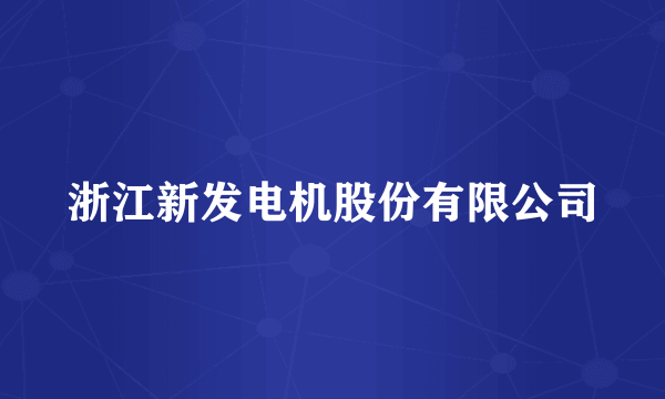 浙江新发电机股份有限公司