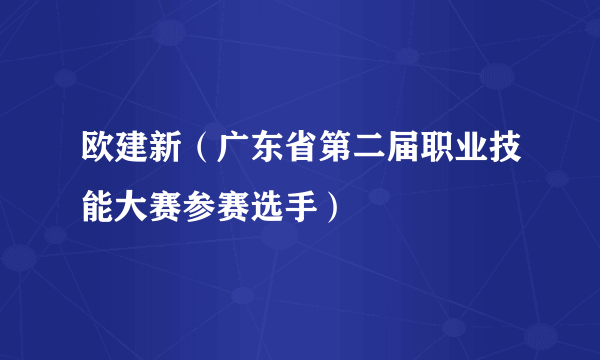 欧建新（广东省第二届职业技能大赛参赛选手）