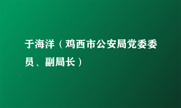 于海洋（鸡西市公安局党委委员、副局长）