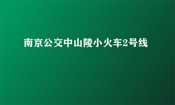 南京公交中山陵小火车2号线