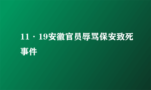 11·19安徽官员辱骂保安致死事件