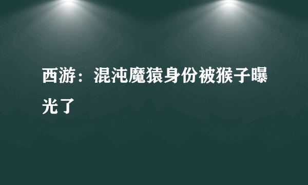 西游：混沌魔猿身份被猴子曝光了