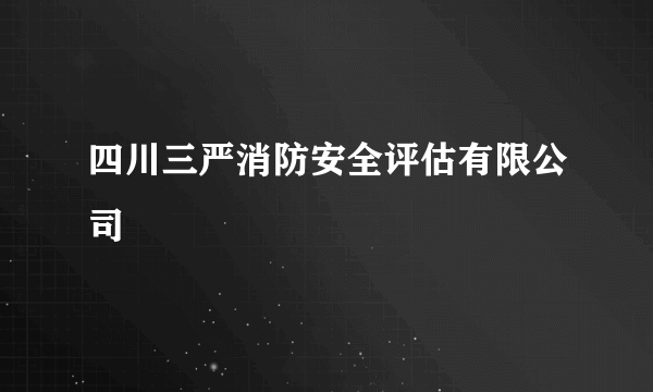 四川三严消防安全评估有限公司