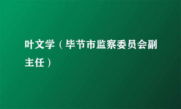 叶文学（毕节市监察委员会副主任）