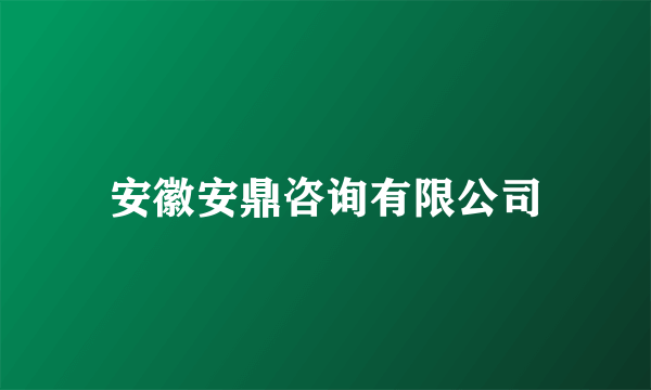 安徽安鼎咨询有限公司