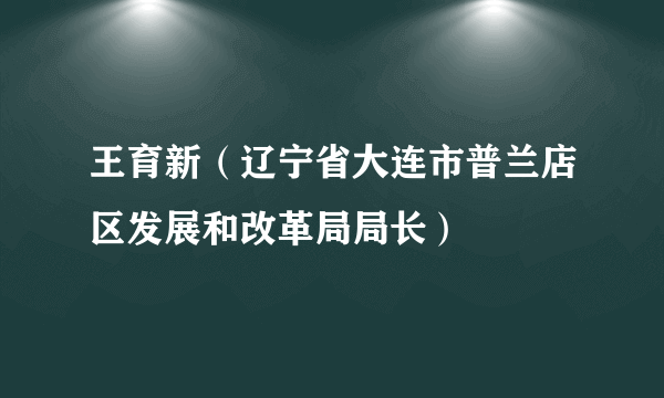 王育新（辽宁省大连市普兰店区发展和改革局局长）