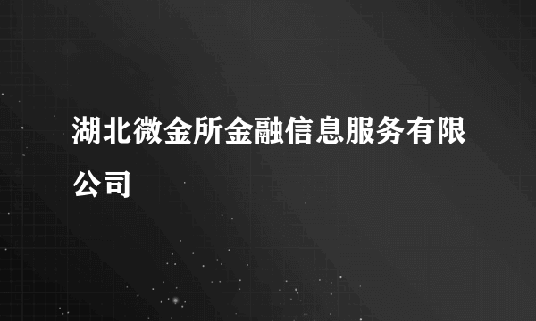 湖北微金所金融信息服务有限公司