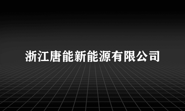 浙江唐能新能源有限公司