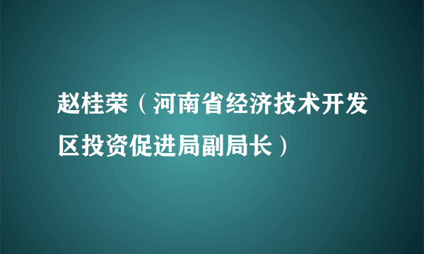 赵桂荣（河南省经济技术开发区投资促进局副局长）