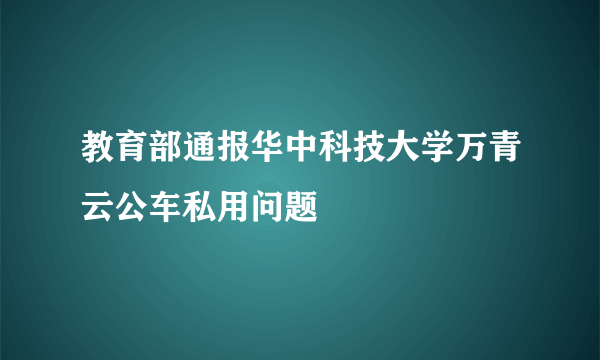 教育部通报华中科技大学万青云公车私用问题