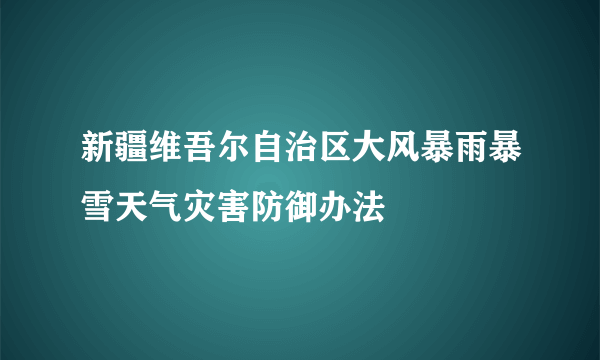 新疆维吾尔自治区大风暴雨暴雪天气灾害防御办法