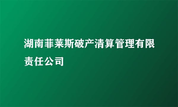 湖南菲莱斯破产清算管理有限责任公司