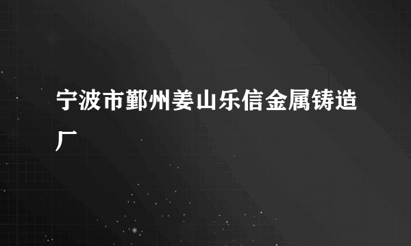 宁波市鄞州姜山乐信金属铸造厂