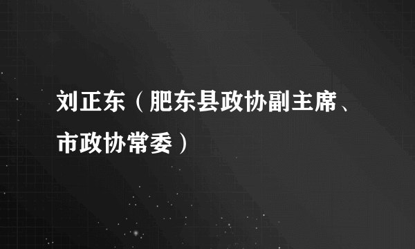 刘正东（肥东县政协副主席、市政协常委）