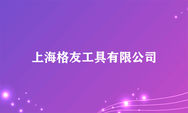 上海格友工具有限公司