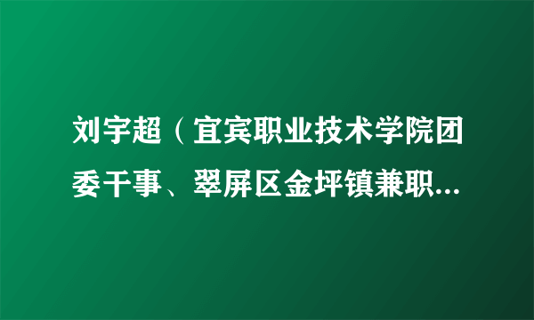 刘宇超（宜宾职业技术学院团委干事、翠屏区金坪镇兼职团委副书记）