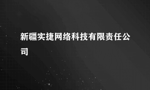 新疆实捷网络科技有限责任公司