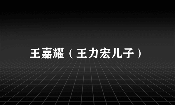 王嘉耀（王力宏儿子）