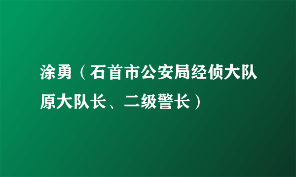 涂勇（石首市公安局经侦大队原大队长、二级警长）