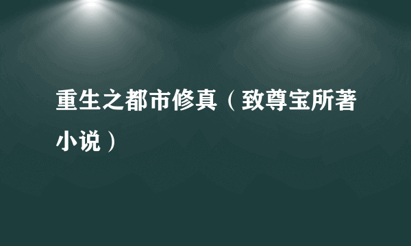 重生之都市修真（致尊宝所著小说）