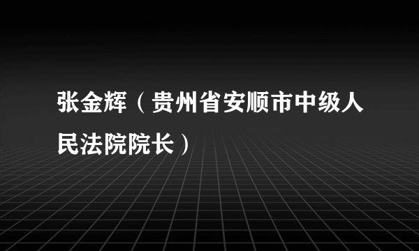 张金辉（贵州省安顺市中级人民法院院长）