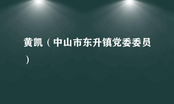 黄凯（中山市东升镇党委委员）