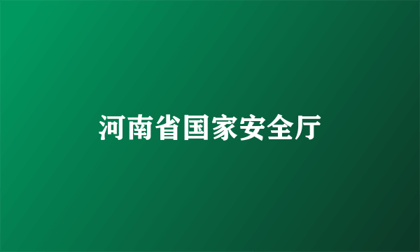 河南省国家安全厅