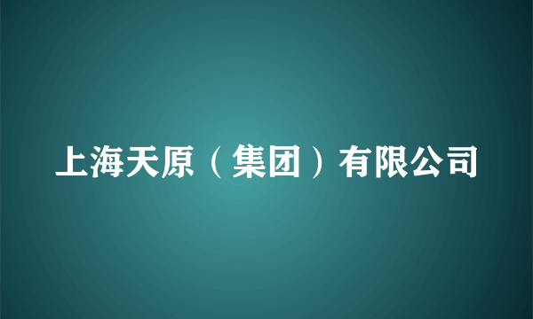 上海天原（集团）有限公司