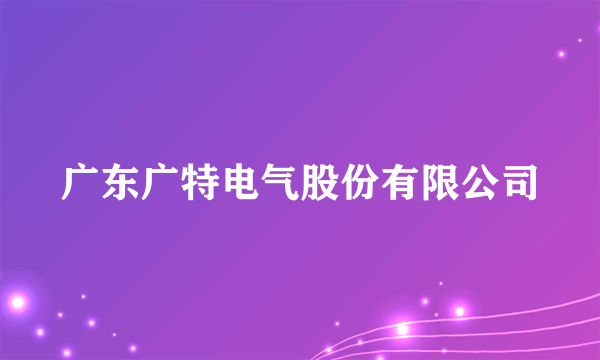 广东广特电气股份有限公司