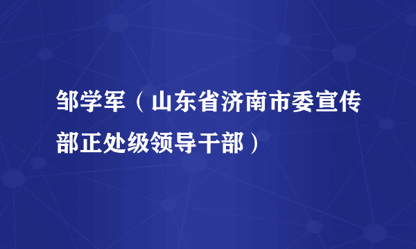 邹学军（山东省济南市委宣传部正处级领导干部）