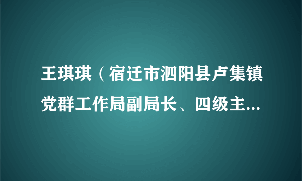 王琪琪（宿迁市泗阳县卢集镇党群工作局副局长、四级主任科员，薛嘴村党支部副书记）