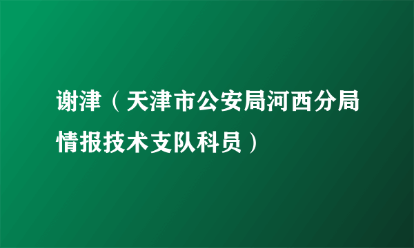 谢津（天津市公安局河西分局情报技术支队科员）