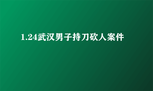 1.24武汉男子持刀砍人案件