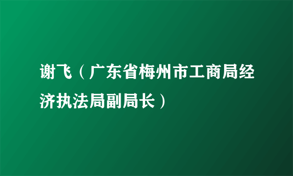 谢飞（广东省梅州市工商局经济执法局副局长）