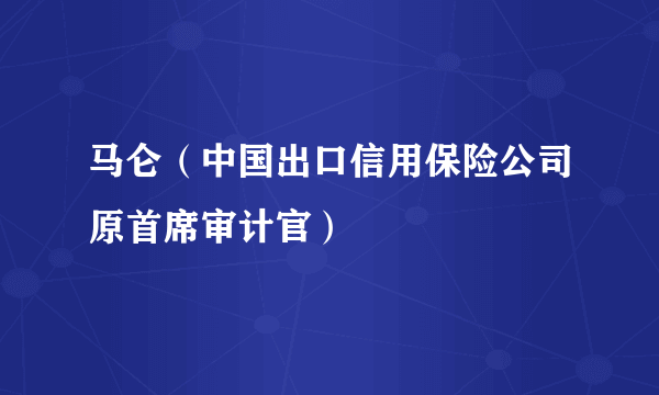 马仑（中国出口信用保险公司原首席审计官）